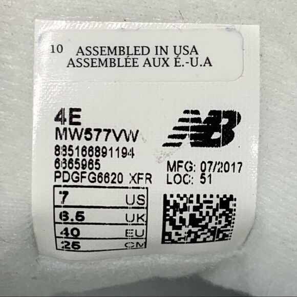 New Balance 577 Walking Shoes White Leather DSL-2 MW577VW Men's US Size 7 x-wide - Picture 8 of 8